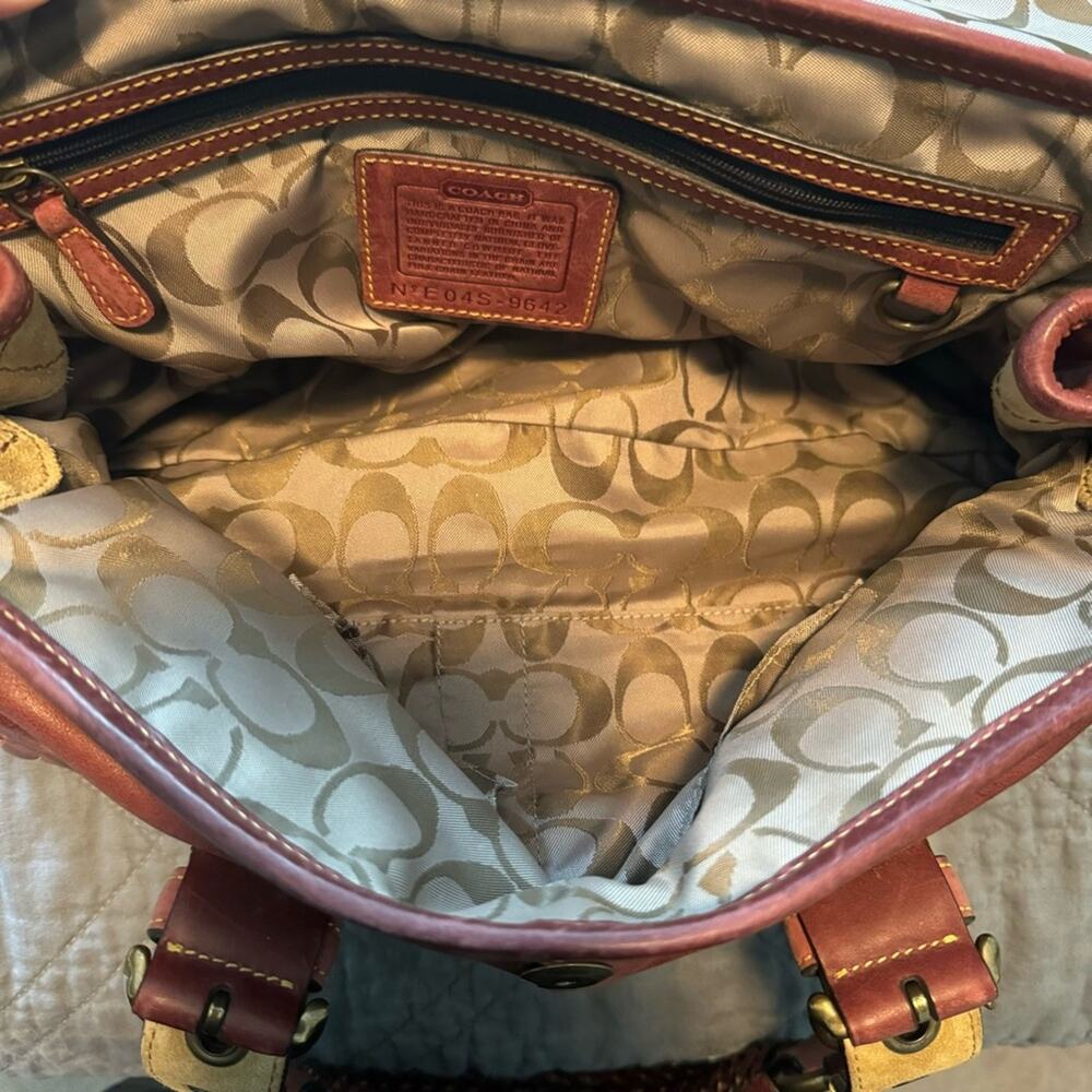 Rare Vintage Limited Edition Coach Burgundy Studded Expandable Soho Satchel 9642 - Picture 14 of 14